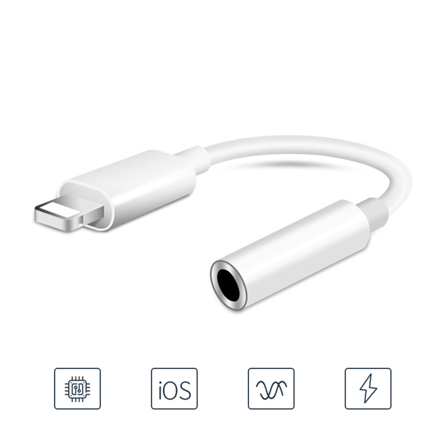 8-Pin Port to 3.5mm Headphone Jack Adapter for iPhone 14 13 12 11 X 8 7 6