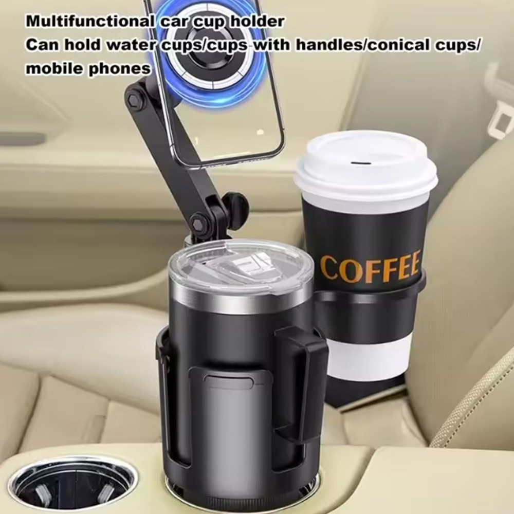2-in-1 Magnetic Car Cup Holder Phone Mount with Expandable Base Drink Holder USA
