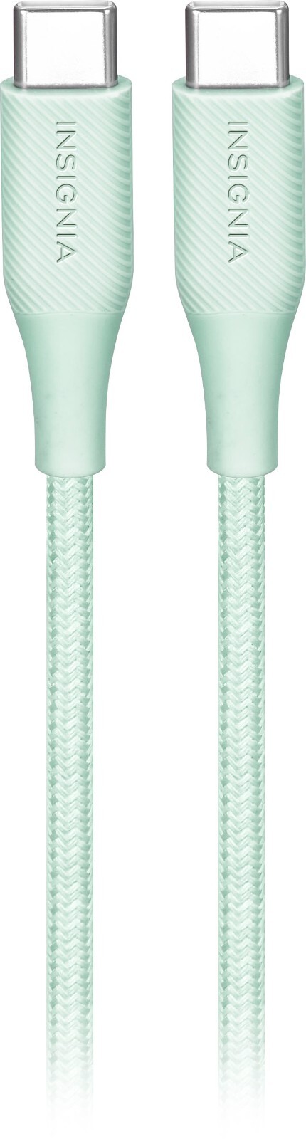 NEW Insignia 5ft USB-IF 60w Power USB-C to USB-C Charge Sync Braided Cable GREEN