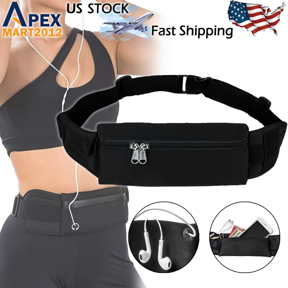 Waterproof Runner Waist Bum Bag Running Jogging Phone Belt Pouch Zip Fanny Pack