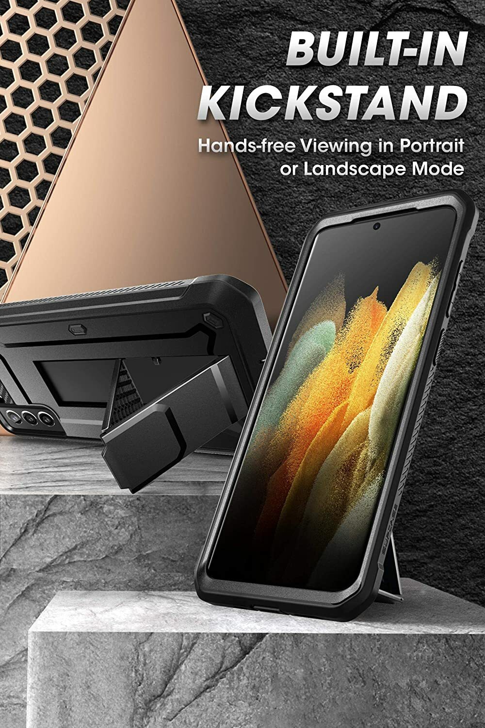 SUPCASE for Samsung Galaxy S21 5G, with Kickstand Rugged Case Hard Shell Cover