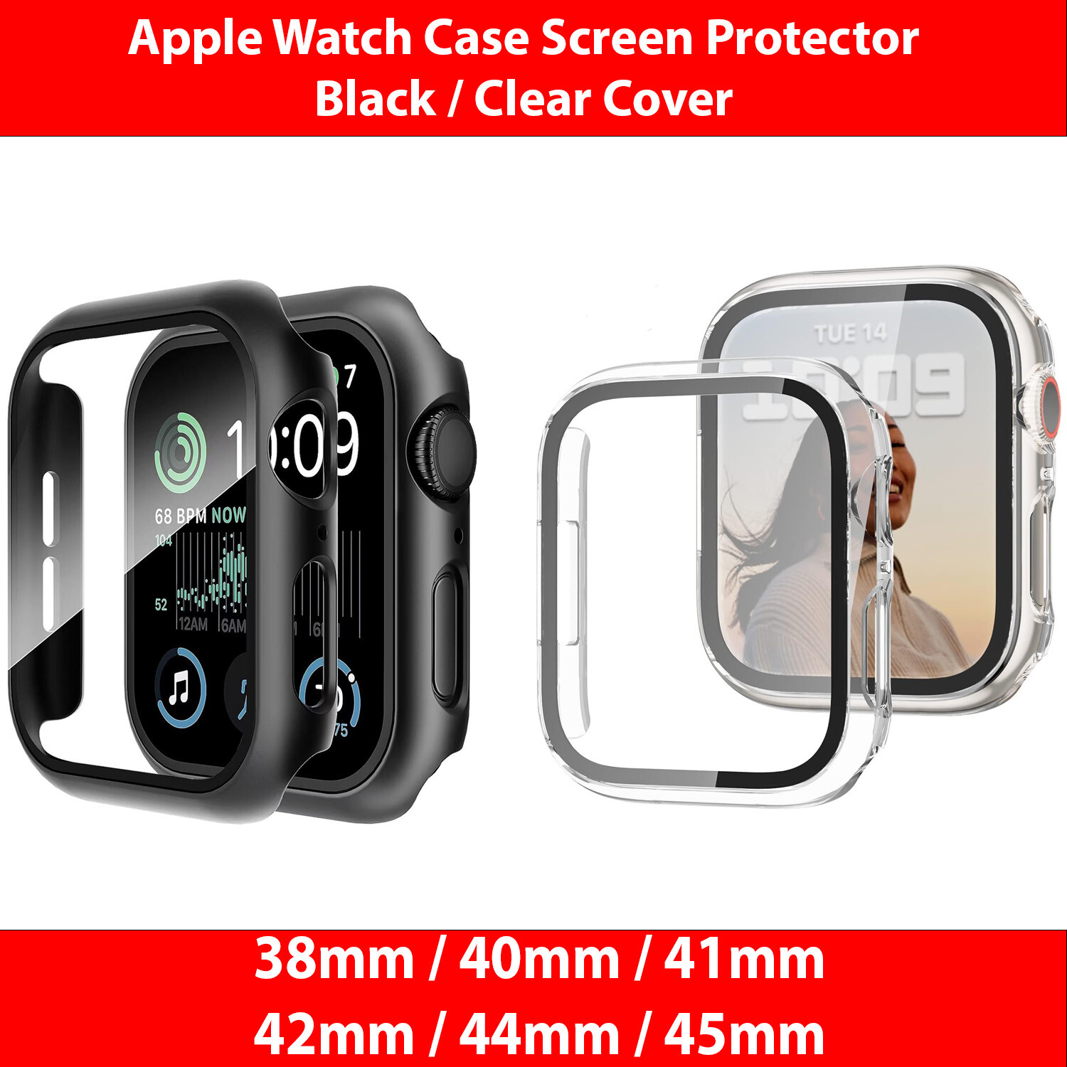 For Apple Watch 2/3/4/5/6/7/SE Case Screen Protector 38/40/42/44/41/45/49mm