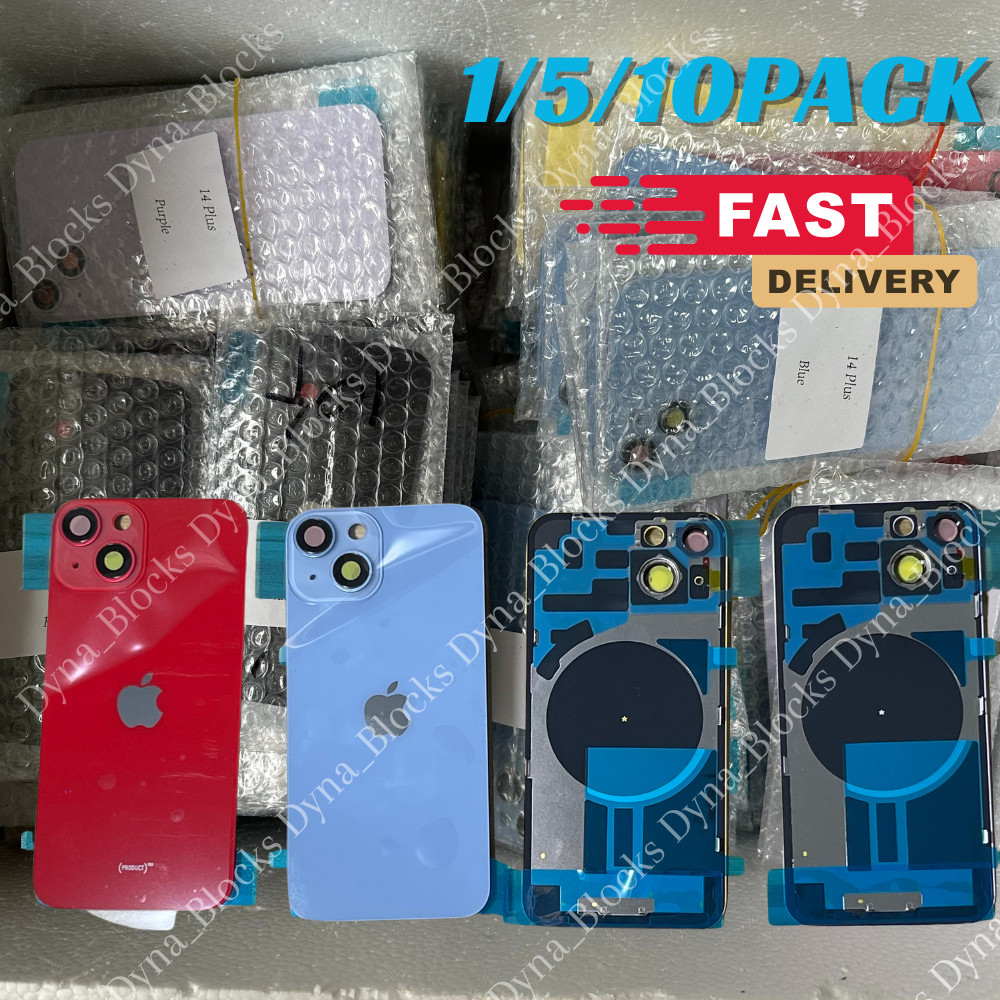 For iPhone 14/iPhone 14 Plus Back Glass Replacement Big Cam Hole Rear Cover Lot
