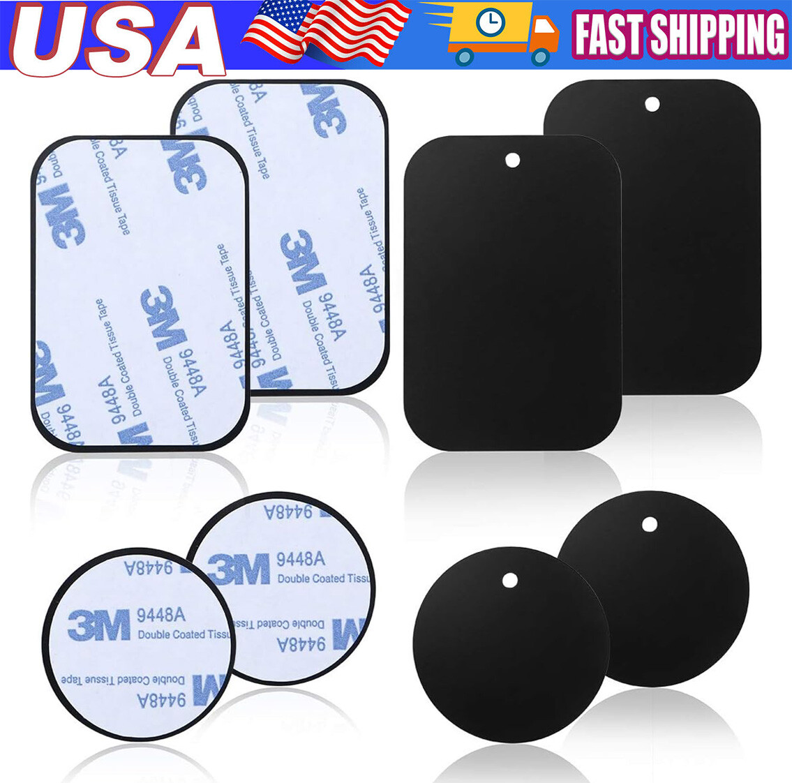 Metal Plates Adhesive Sticker Replace For Magnetic Car Mount Phone Holder