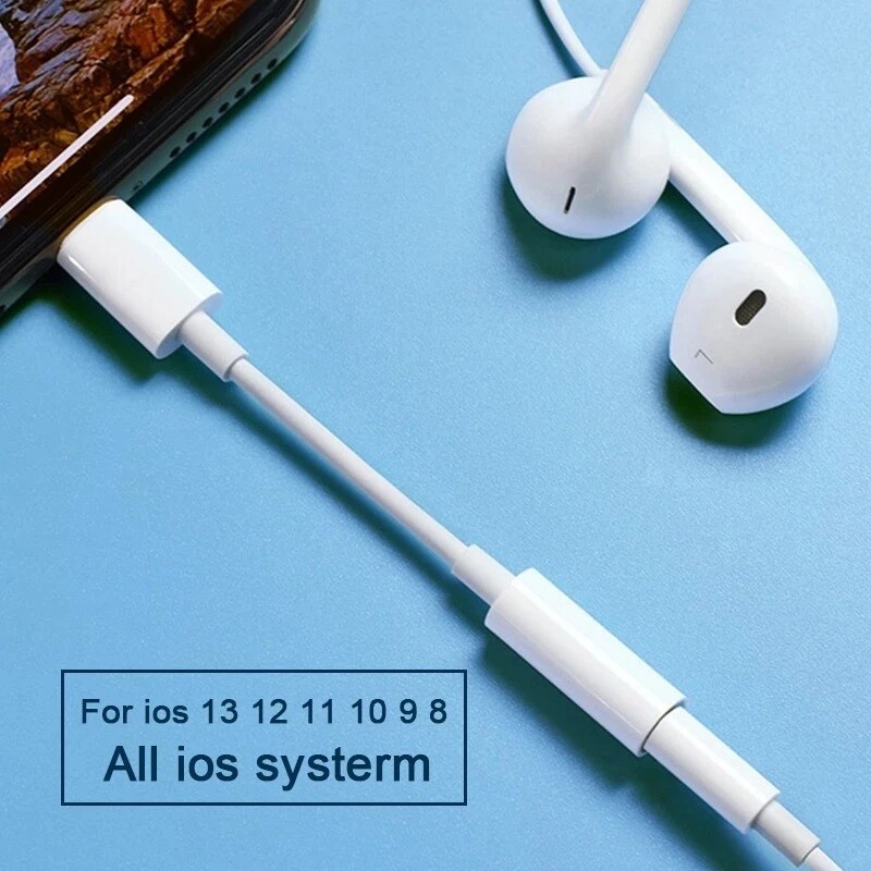 For iPhone Headphone Adapter Jack 8 Pin to 3.5mm Aux Cord Dongle Converter Lot