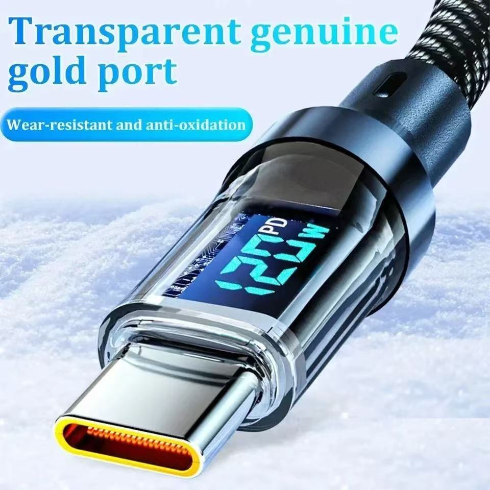 120w Super Fast USB Type-C Charging Braid Phone Charger Lead with Display LOT