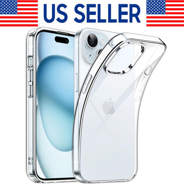 Case For iPhone13 14 15 16 Pro Max Clear Silicone Soft Slim Shockproof Cover lot