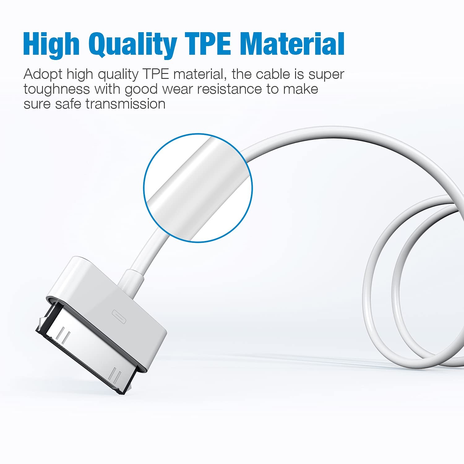 30 Pin USB Data Sync Cable Charger for Lot iPhone 4 4G 4S iPod Nano iPad 1/2/3