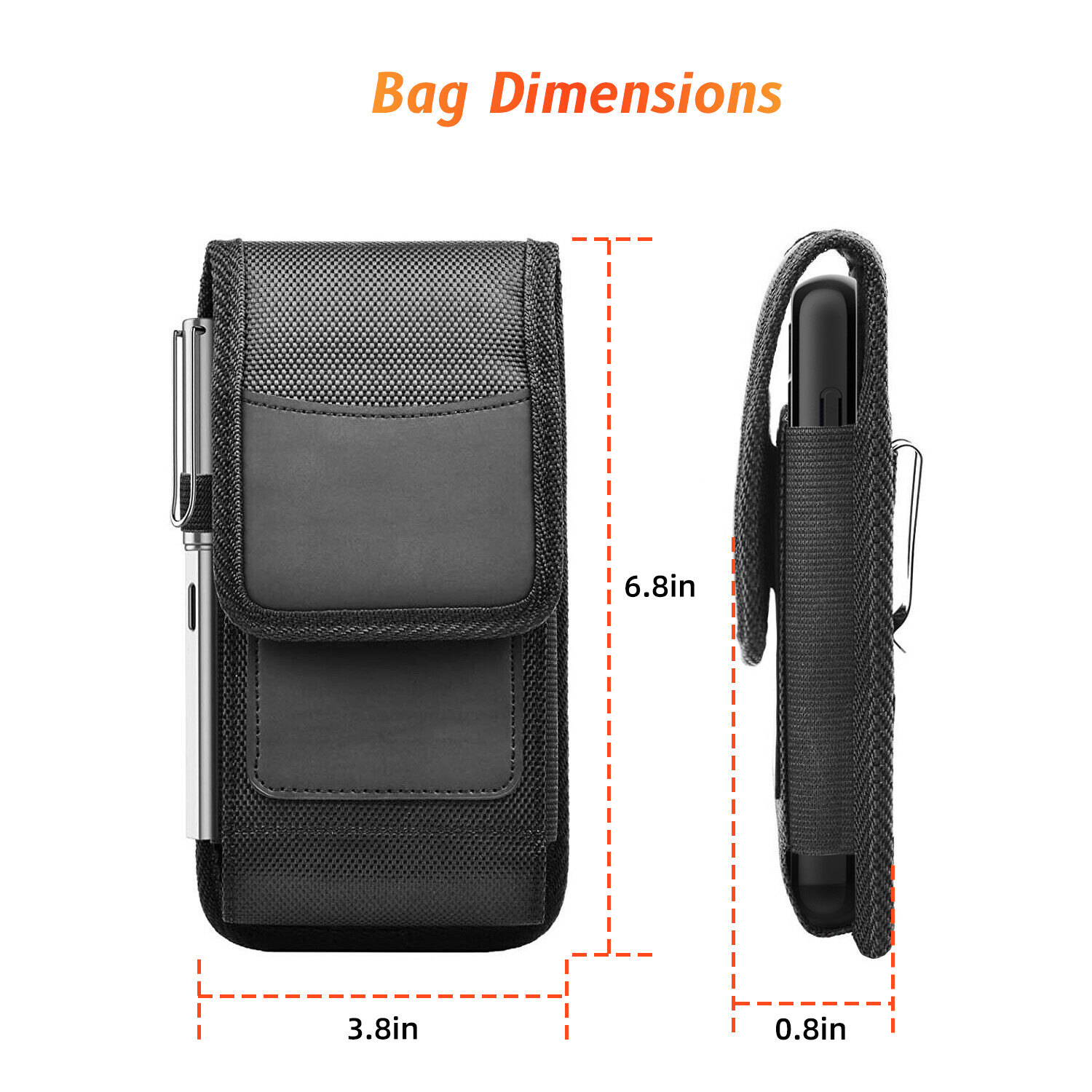 Cell Phone Vertical Pouch With Belt Clip Carrying Case Card Holder Holster Cover