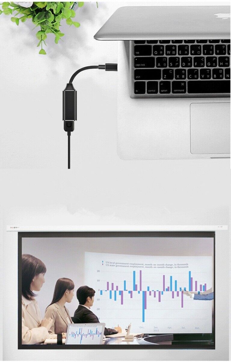 USB-C Type C To HDMI Adapter USB 3.1 Cable For MHL Android Phone Tablet Black