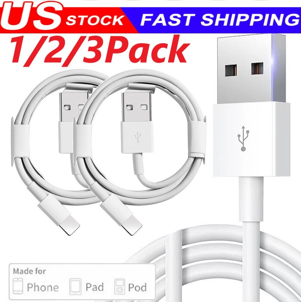 3/6Ft 3/2/1-PACK Original USB Charger Cable Cord For iPhone 13 12 11 PRO X 8 7 6