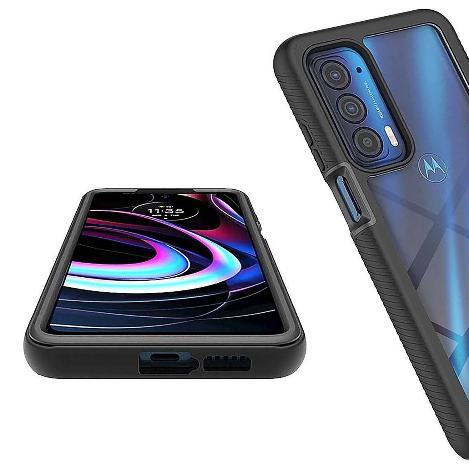 For Motorola Edge 2021/Moto Edge 5G UW Phone Case PC +TPU Transparent Back Cover