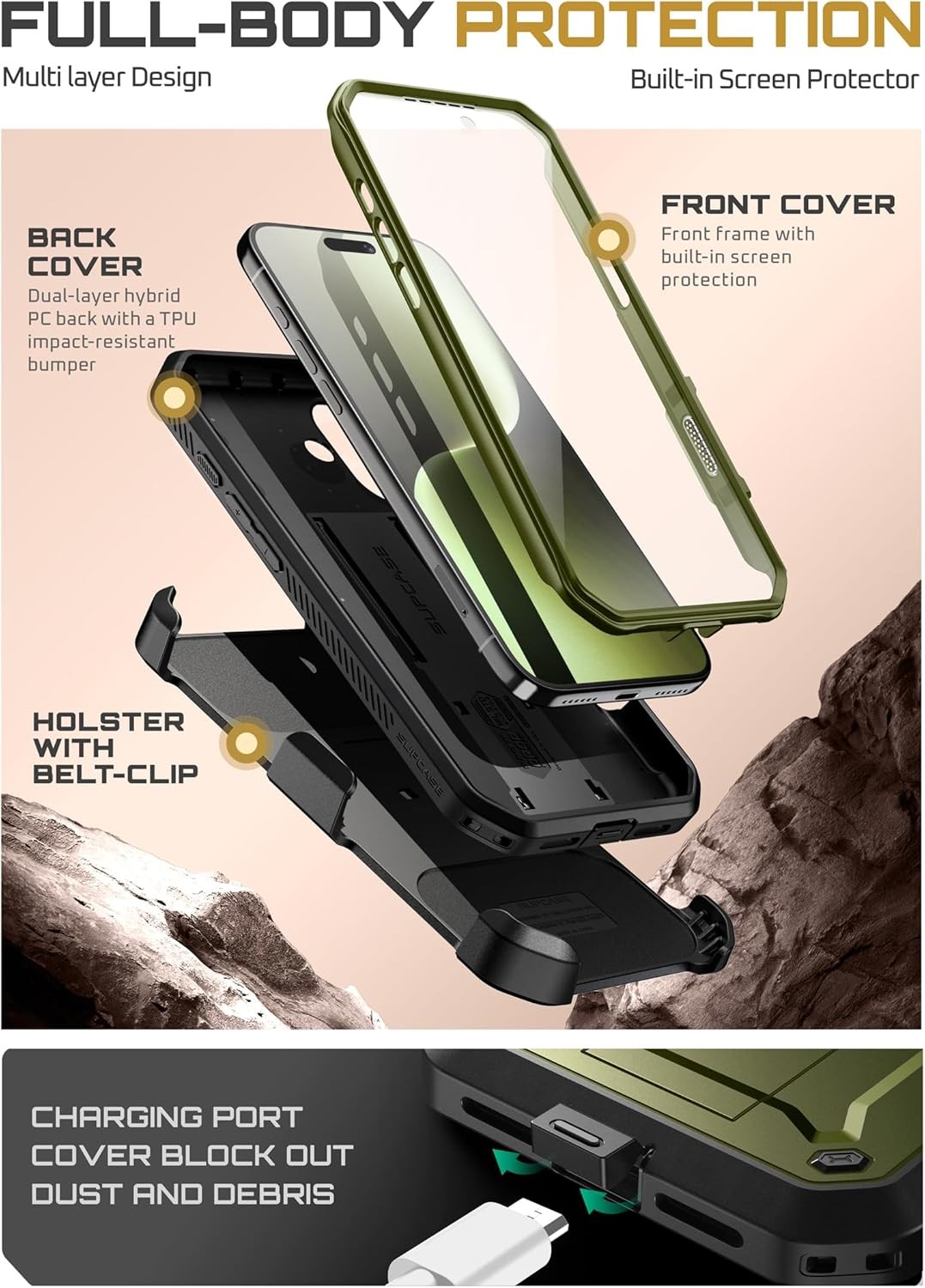 SUPCASE UBPro Military-Grade Protection Case for iPhone 17 6.3″ Shockproof Cover