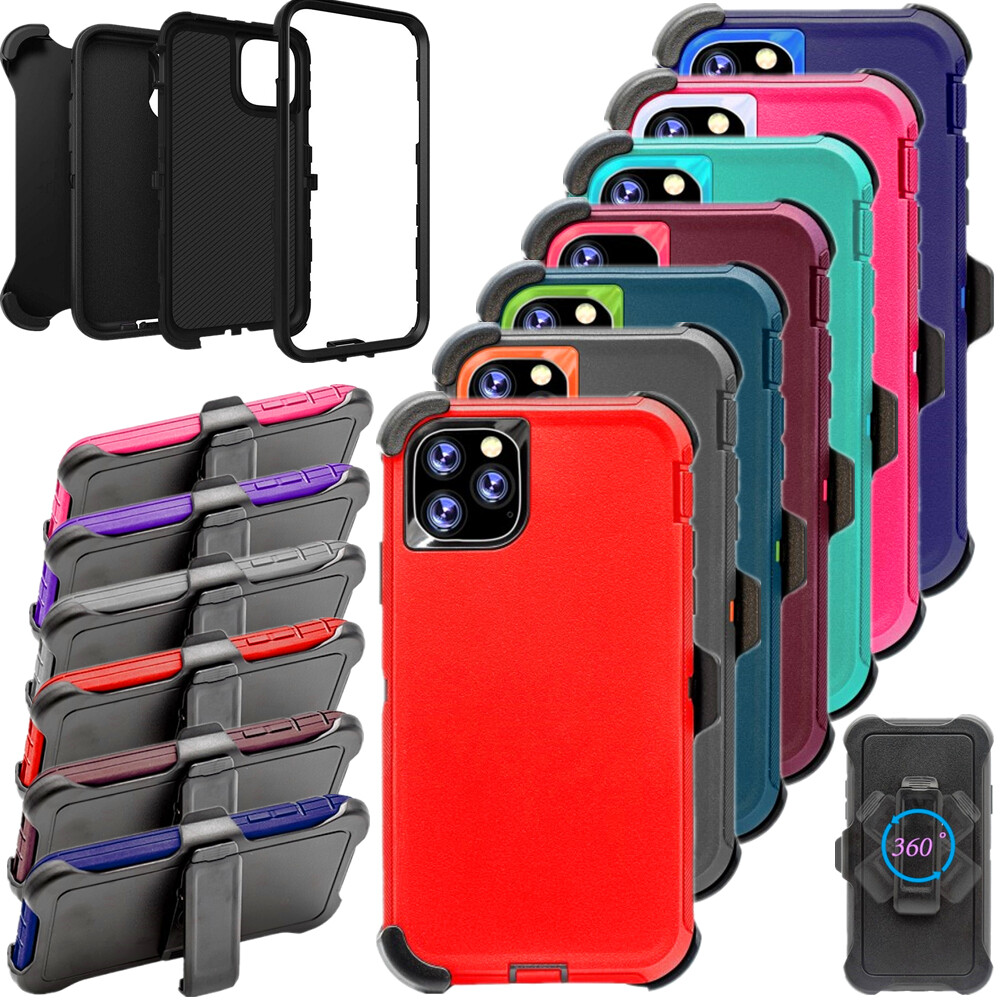 For iPhone 11 /11 Pro Max Shockproof Defender Case Cover +Screen & Belt Clip