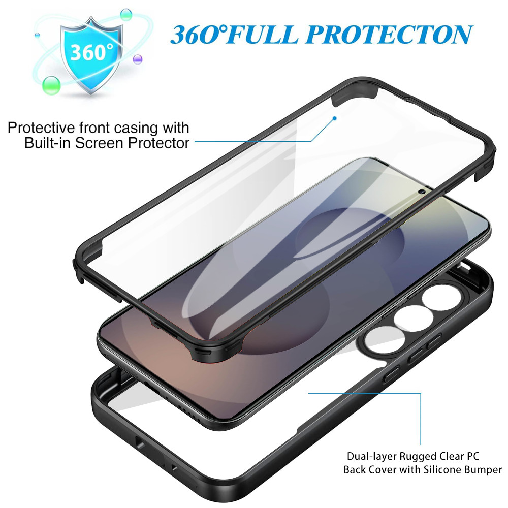 For Various Phone Hybrid Armor Acrylic Case 360° Protetor Full Cover ShockProof