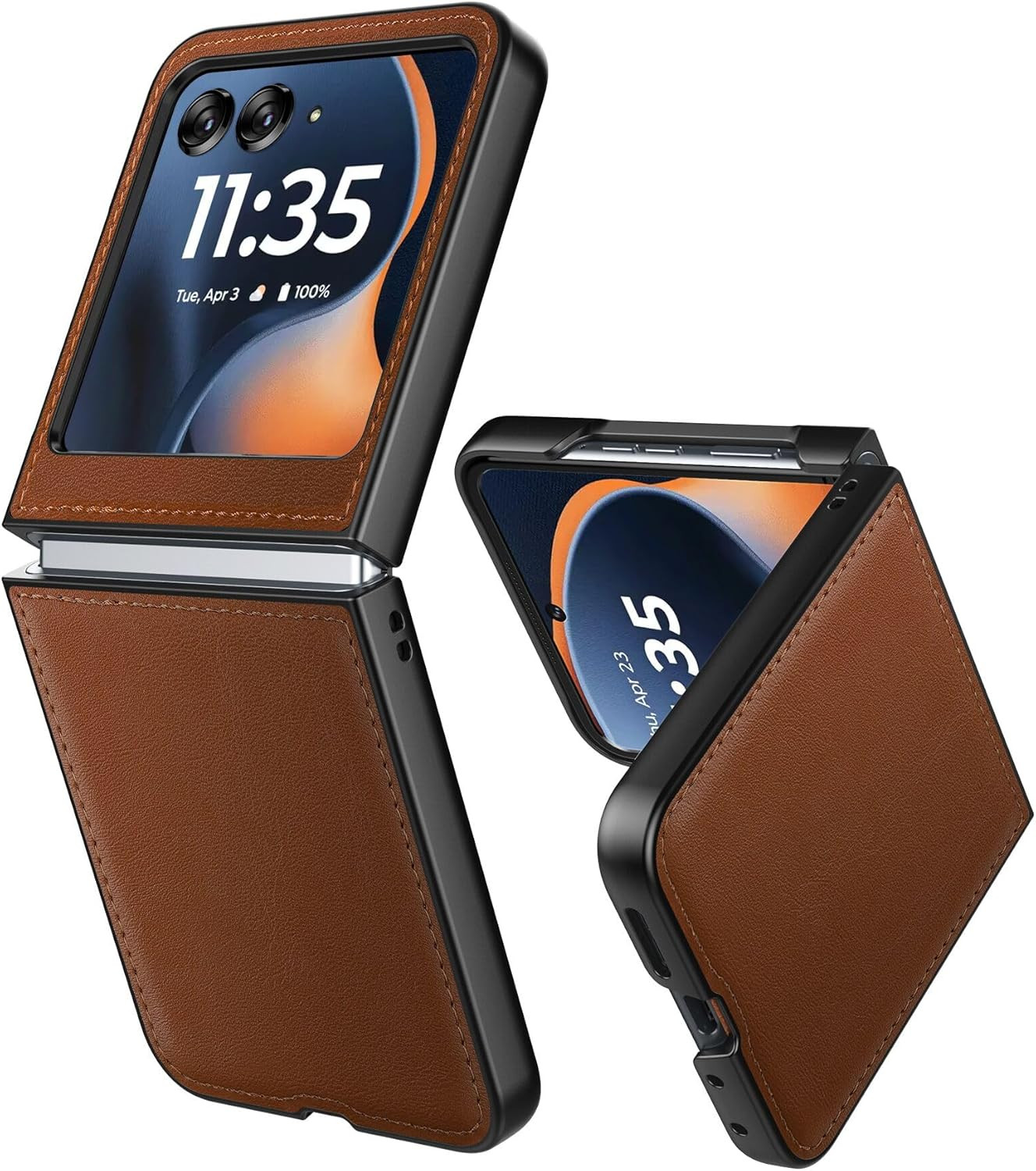 Case for Motorola Razr 2024/2025 – PU Vegan Leather Back & Hard Polycarbonate