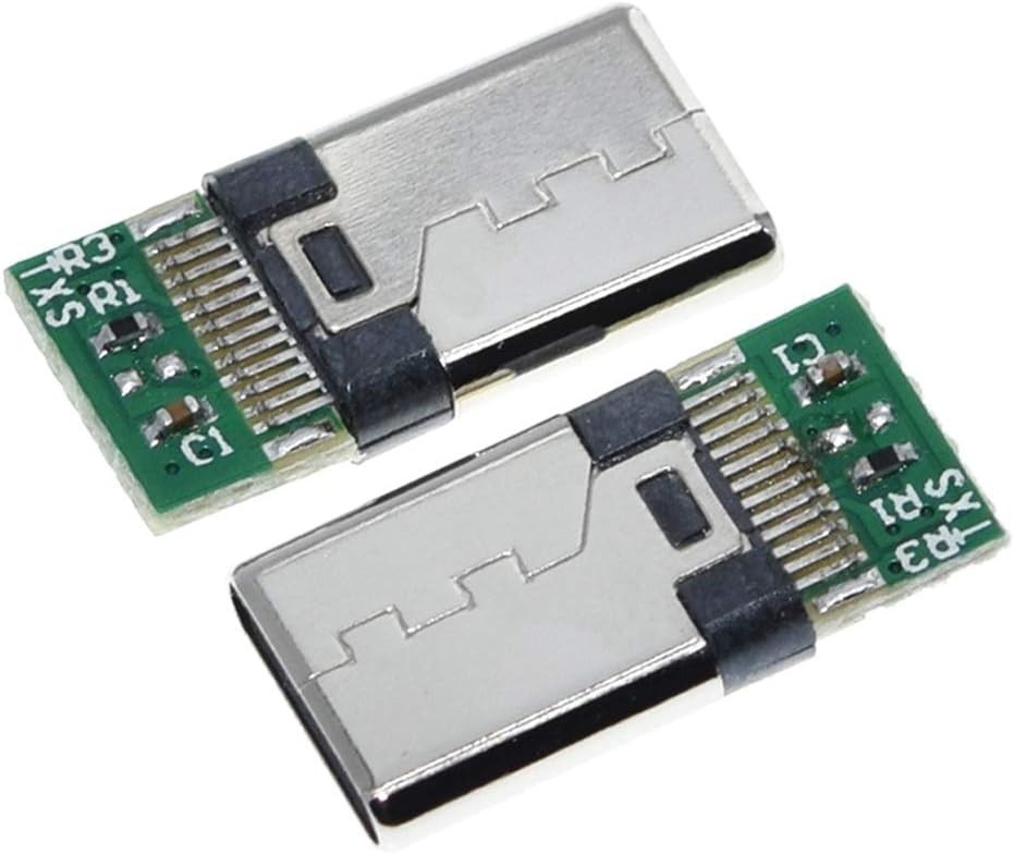 10PCS USB Type C Male/Female Connectors – 24P PCB Soldering Adapters