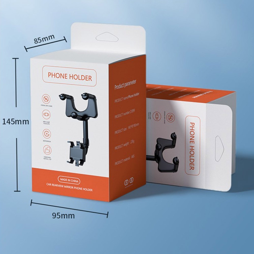 Car Rear View Mirror Phone Holder 360° Rotation Universal Mount Stand Clip Clamp