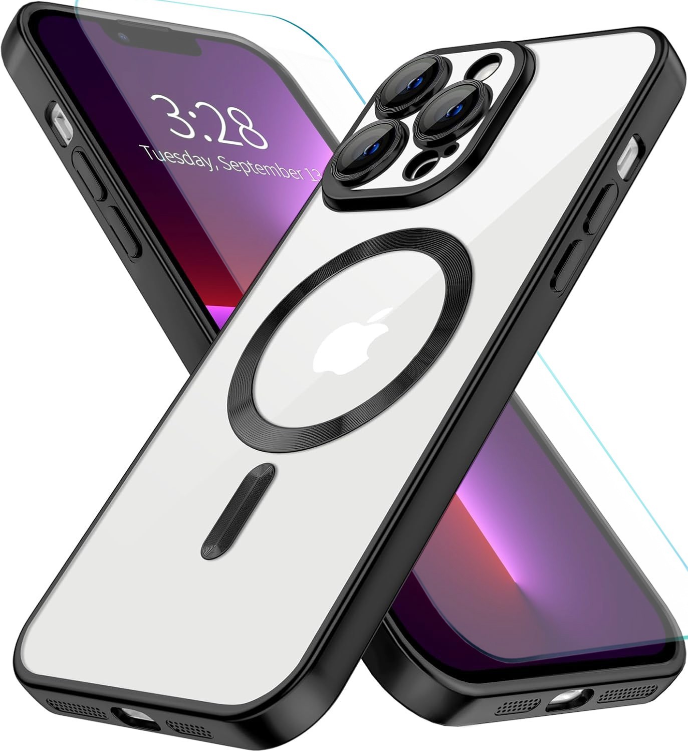 For iPhone 12/12 Pro Max/12 Mini Case Shockproof Phone Cover + Tempered Glass