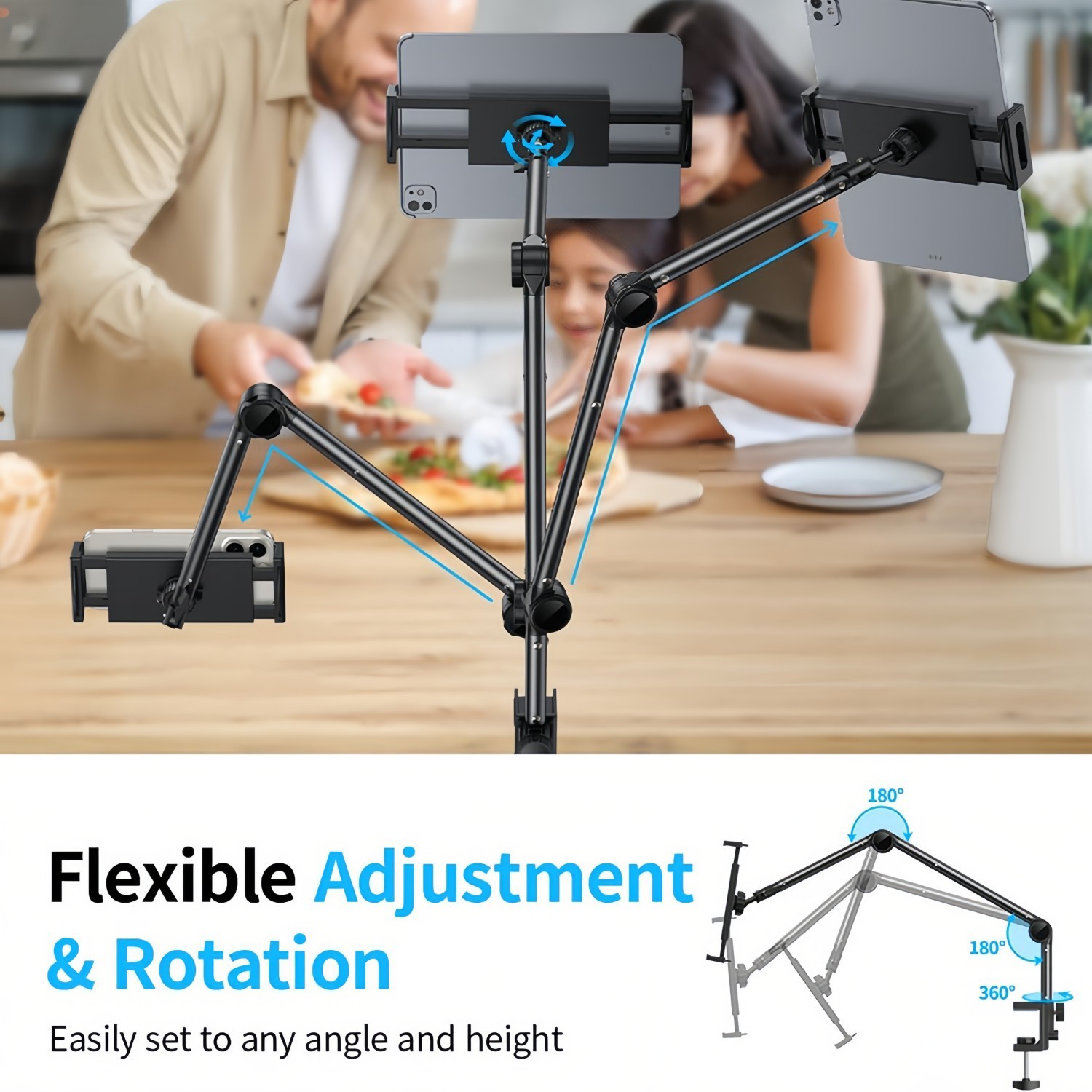 Phone Holders iPhone iPad Tablet Stand Mounts Flexible Rotation for Desk Bedside