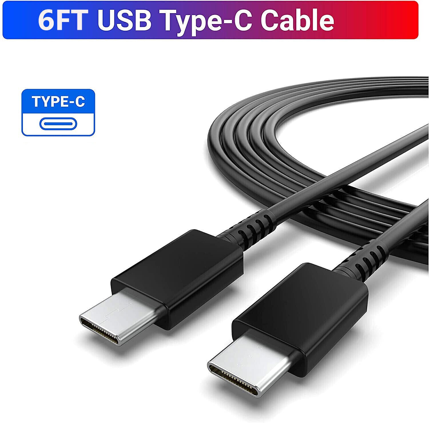 Universal 45W Fast Charging USB Type C Wall Charger 6FT Cable For Samsung Galaxy
