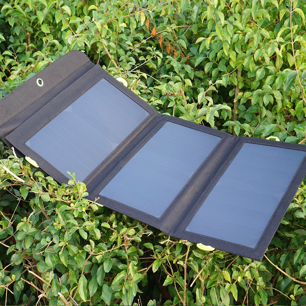 5V 21W Solar Panel Charger Foldable Portable 10000mAh Battery for iPhone Camping