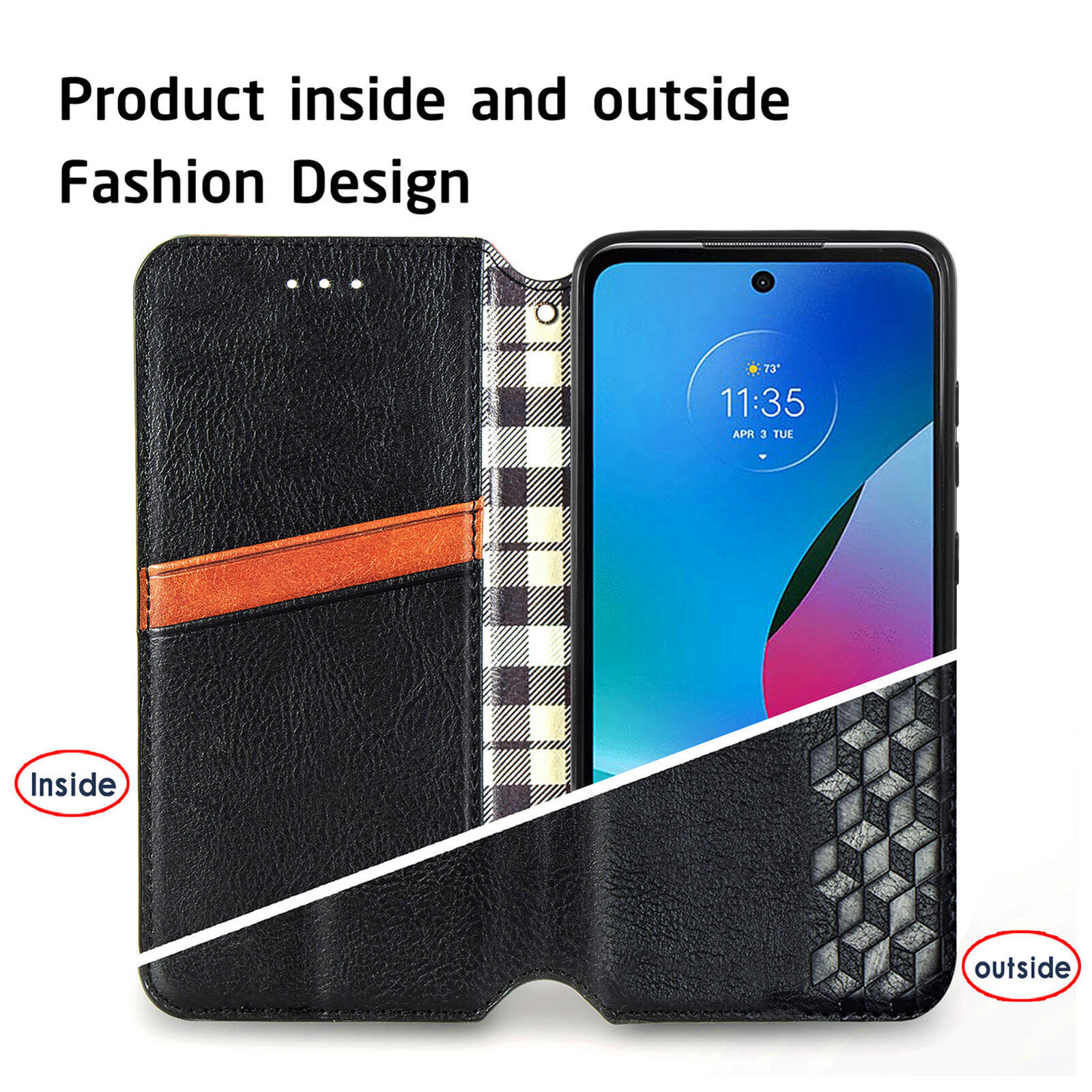 Plain Wallet Glossy Case Cover For Motorola Moto G Power Edge+ G Stylus 2025