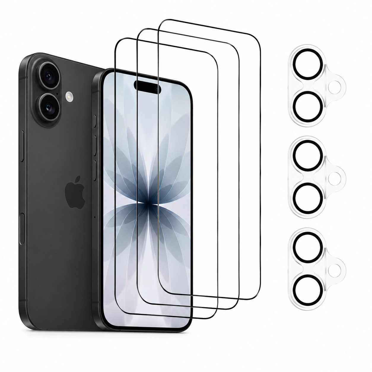 iPhone 17 Protection Kit 3 pack – 3 x Screen Protectors ; 3 x Lens Protectors