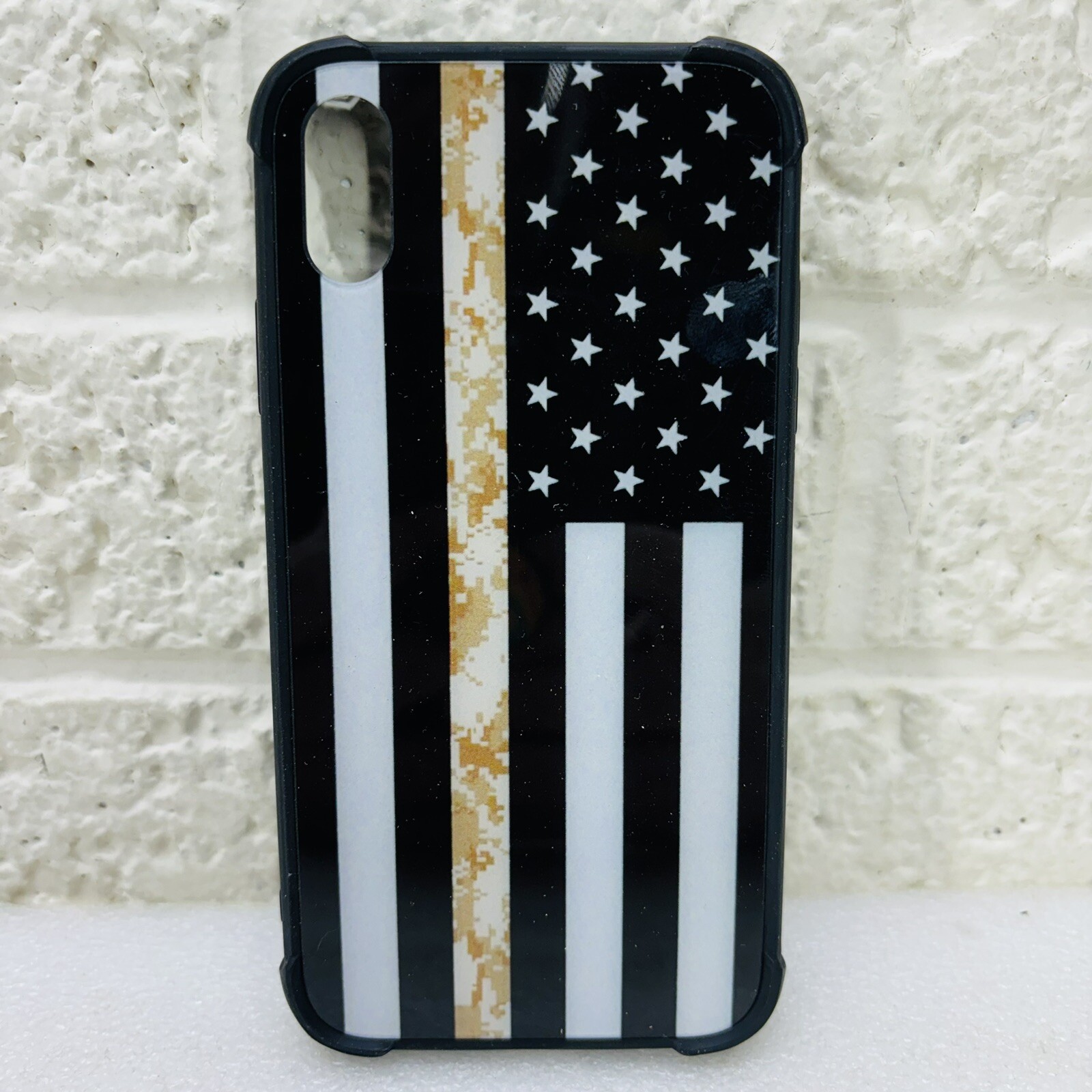NEW‼ United States US Flag Black w/ Brown Digital Camouflage iPhone XR Case