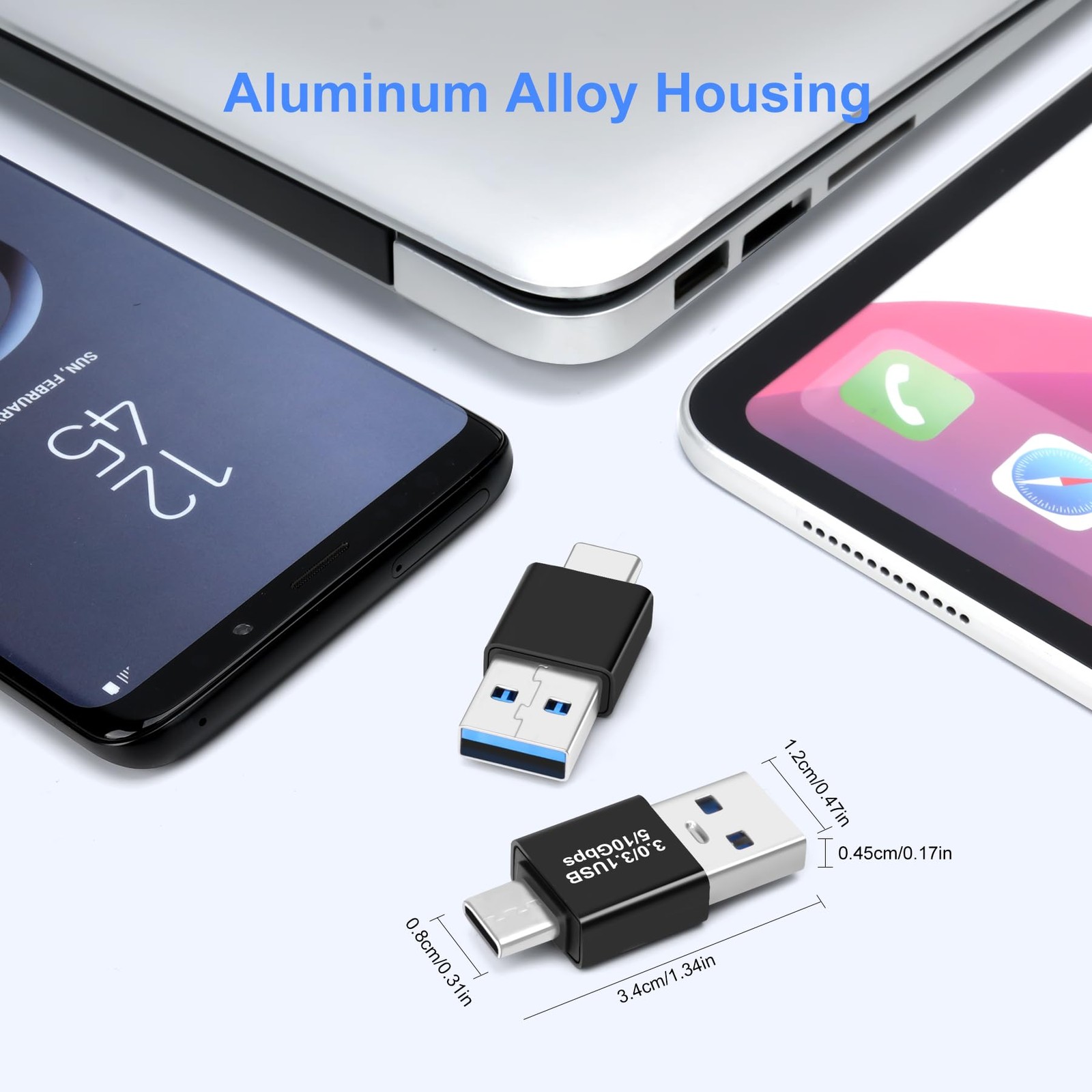 USB 3.0/3.1 Male to USBC Male Adapter 2 Pack, OTG 3.0/3.1 USB A to TypeC Adap…