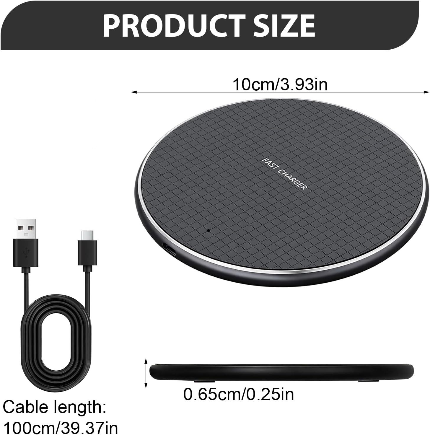 Wireless Fast Charger Charging Pad Dock for Samsung iPhone Android Cell Phone