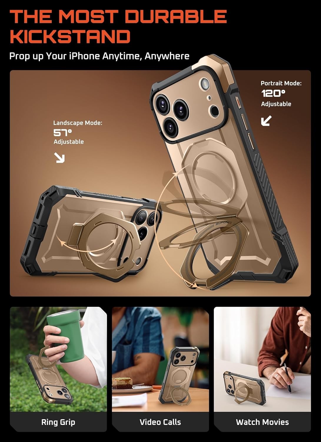 SUPCASE For iPhone 17 Pro Max W/ Camera Control Button Cove Magnetic Stand Case