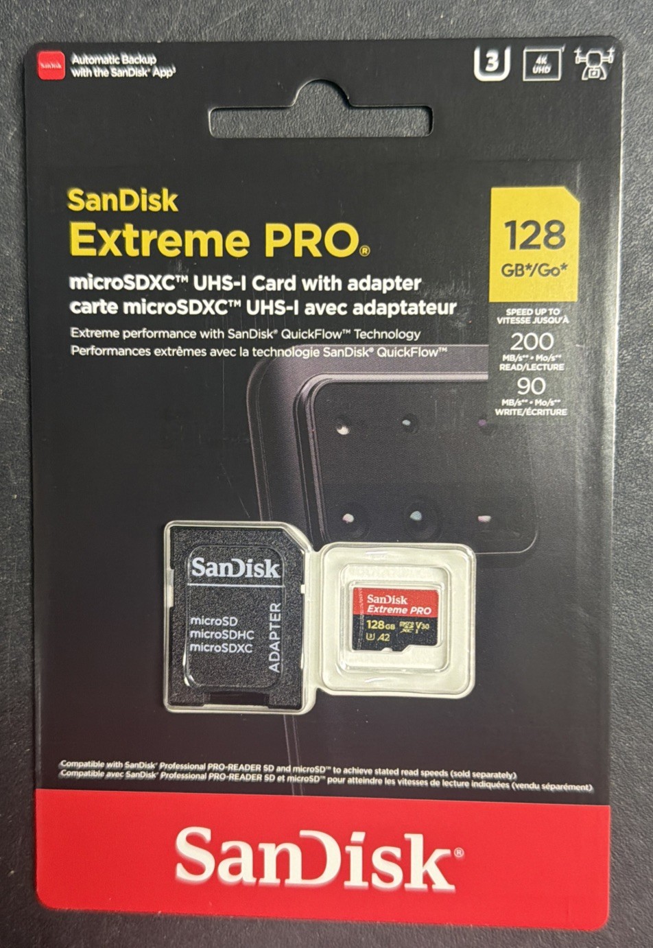Sandisk 128GB Extreme Pro UHS-I Micro SD Up to 200MB/s Read 90MB/s
