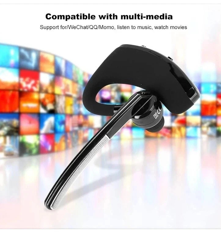 Trucker Wireless Headset Bluetooth 5.0 Earpiece Dual Mic Earbud Noise Cancelling