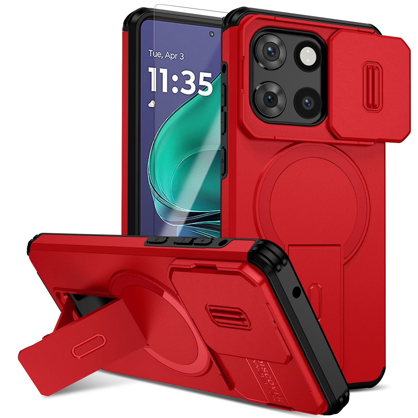 For Moto G 5G/Power/Stylus 5G 2025 Shockproof Stand Mag Safe Case Screen Cover