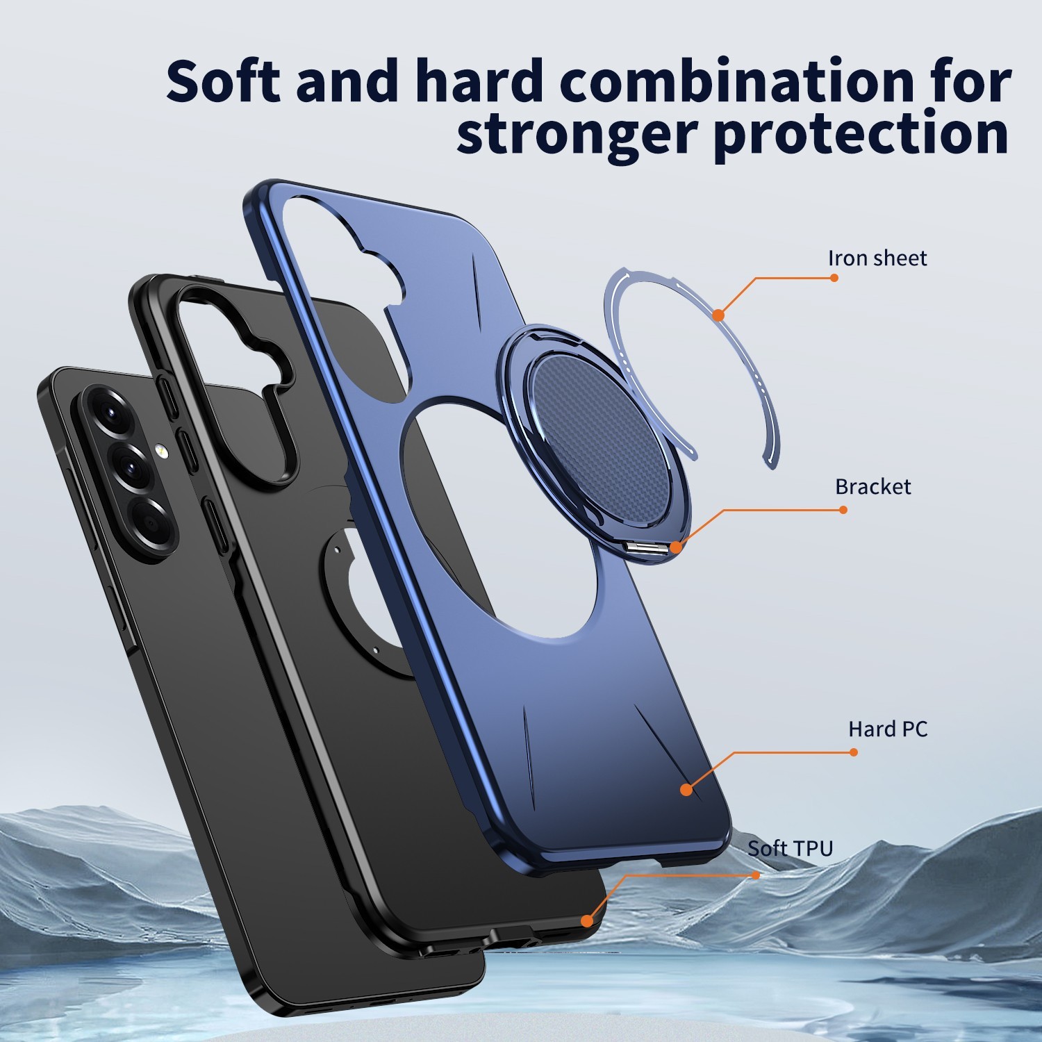 TPU+PC Stand Phone Case For Samsung Galaxy S25 Ultra S25 FE A56 A55
