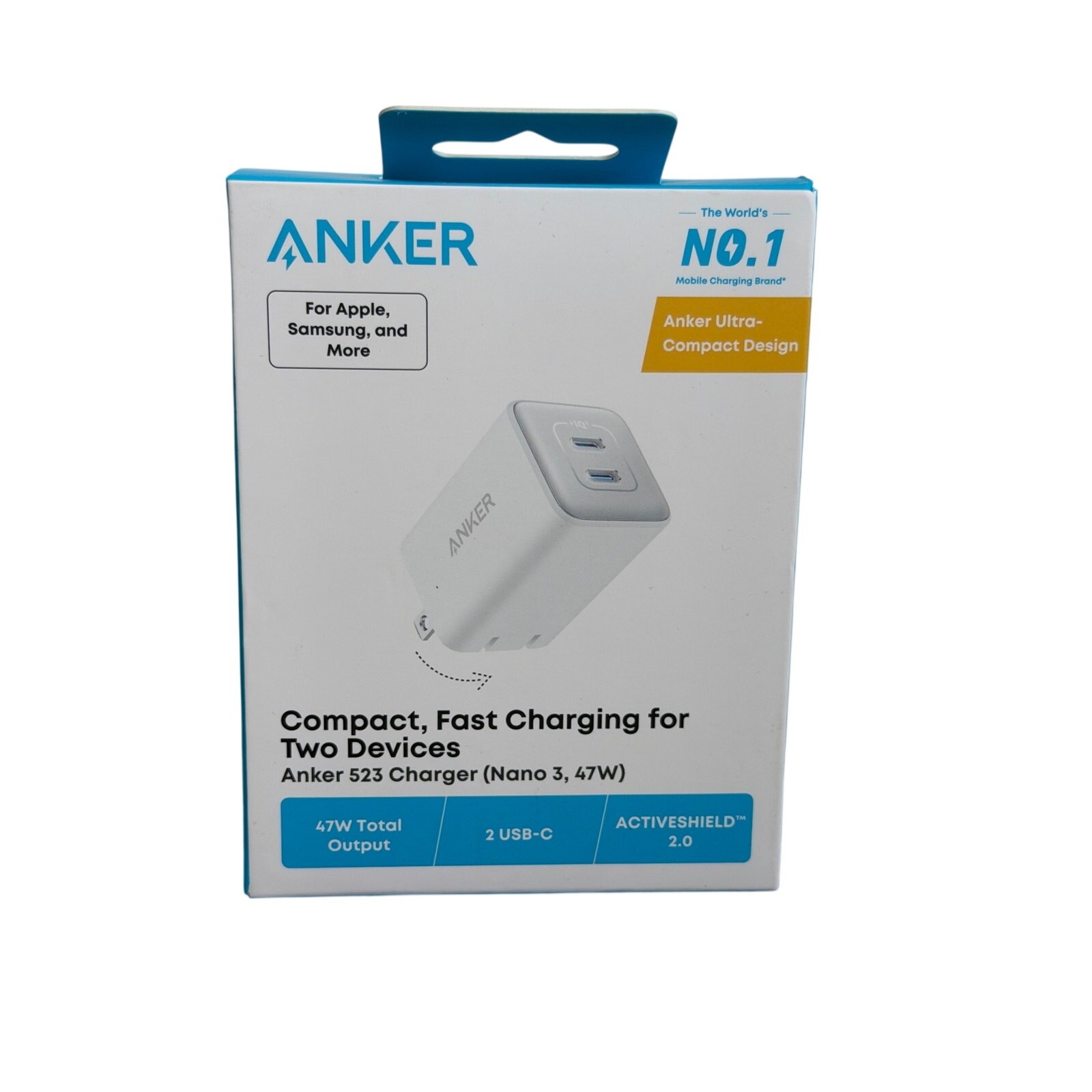 Anker 523 Charger Nano 3 47W Dual USB-C Fast Wall Charger Sealed