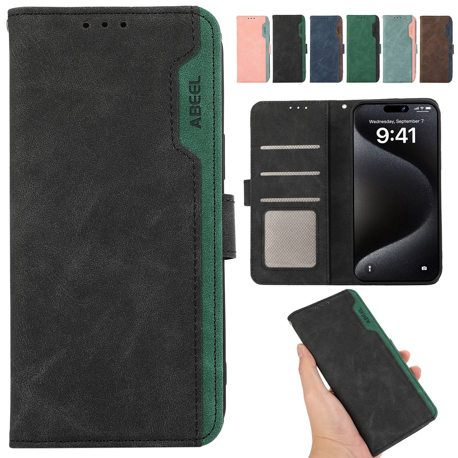 For Samsung Galaxy A55 5G A15 A14 A35 A52 A05s Slim Wallet Flip Case Stand Cover