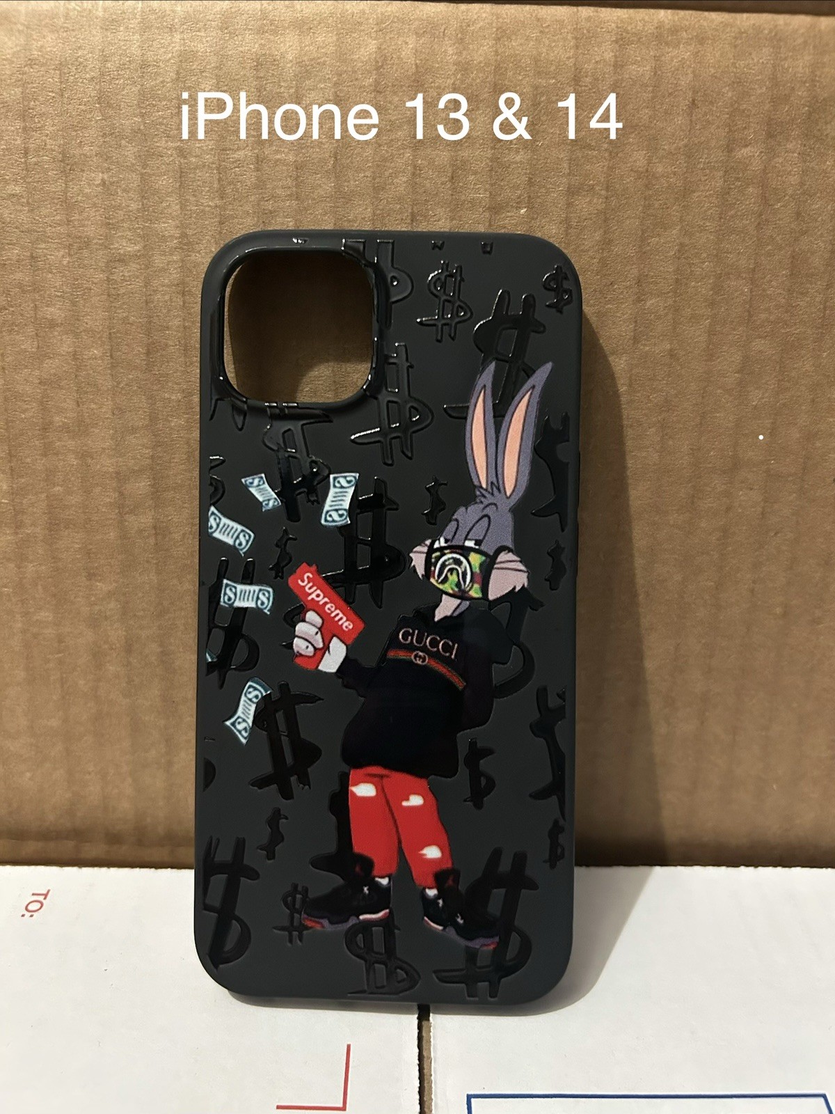 Cartoon Patterned Multicolor Back Case Bugs Bunny Money for Apple iPhone 13/14