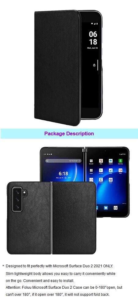 Hard PC + PU Leather Back Case Compatible with Microsoft Surface Duo 2 5G 8.3″