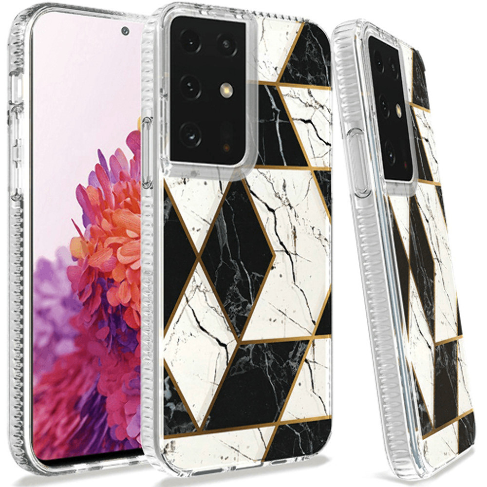 For Samsung S21 Ultra 7.1″ Trendy Fashion Design Hybrid Cover MARBLE