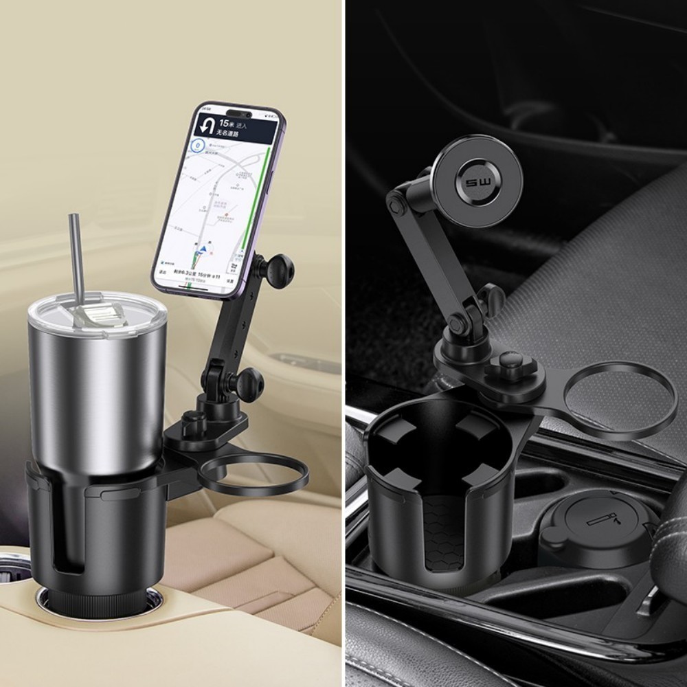 2 in 1 Universal 360 Rotation Car Mounts Stand Magnetic Phone Holder Cup Holder