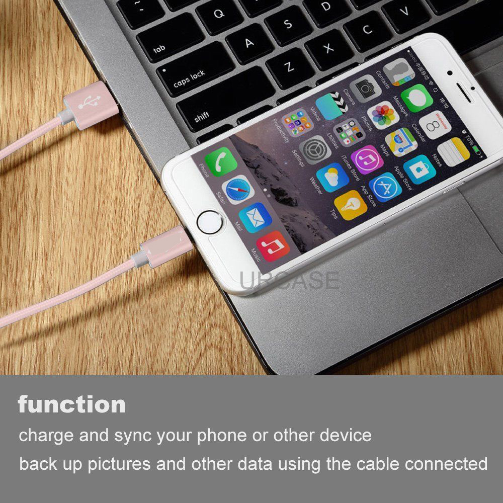 2X iPhone Charger 3ft/ 6ft/10ft Nylon Braid MFI Certified Data Sync Cable Cord