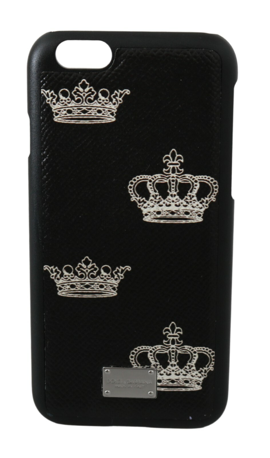 DOLCE & GABBANA Phone Case Cover Black Silver Crown DG Logo iPhone 6 RRP $250