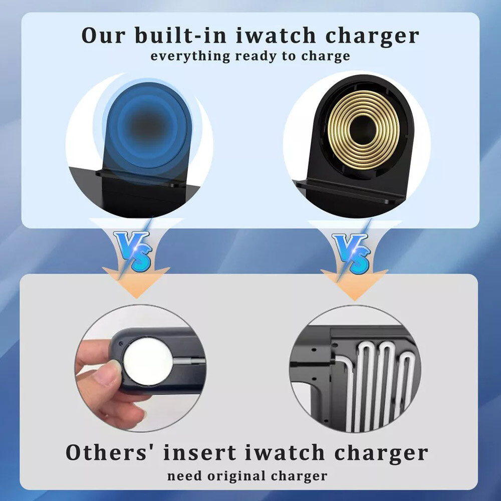 4In1 Wireless Charger Fast Charging Station Dock For Apple Watch Air Pods iPhone