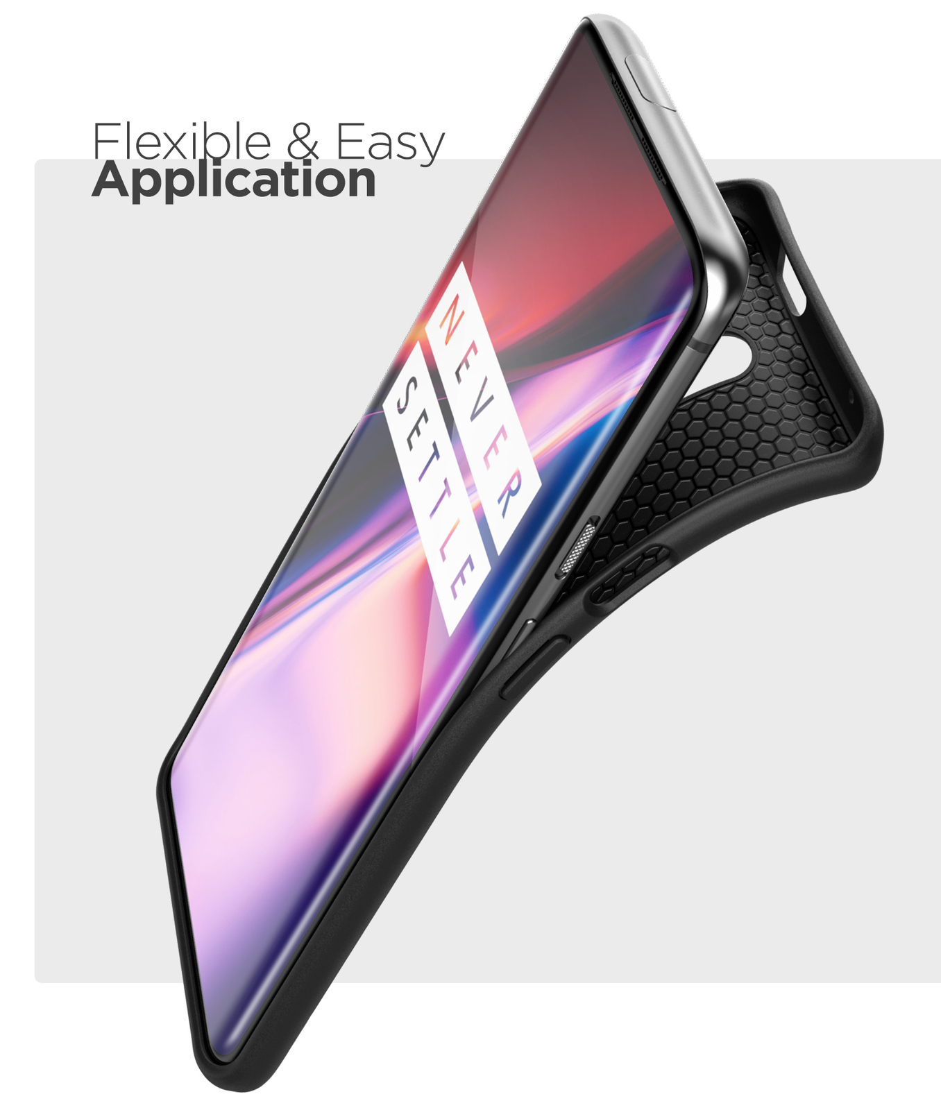 Encased OnePlus 7 Pro Case (Thin Armor) Slim Flexible Grip Phone Cover – Black