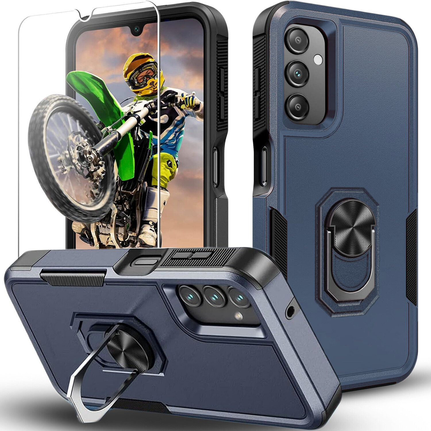 For Samsung Galaxy A15 5G A16 A14 A54 A35 A03S Case Phone Cover Shockproof+Glass