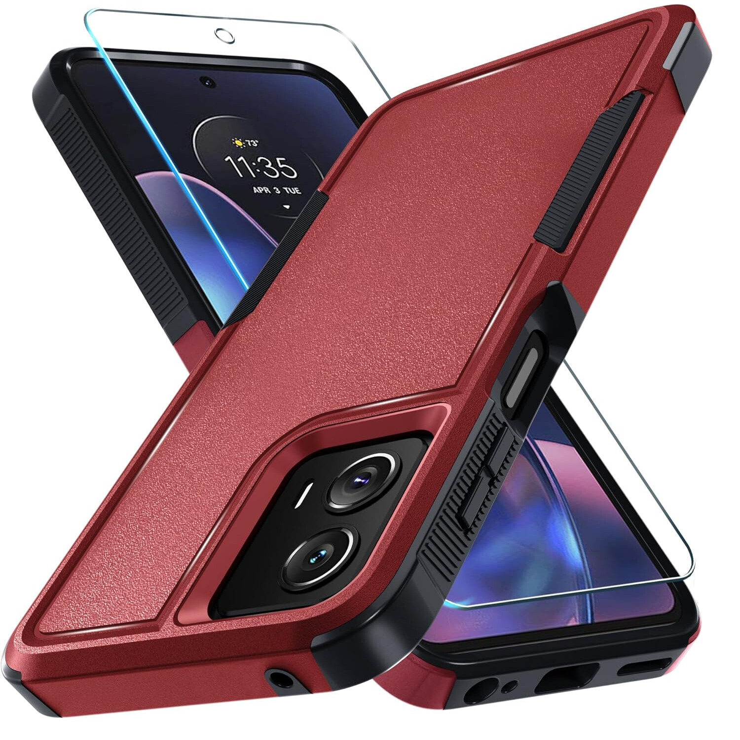 For Motorola Moto G 5G 2024 Case Phone Cover Shockproof+Tempered Glass Protector