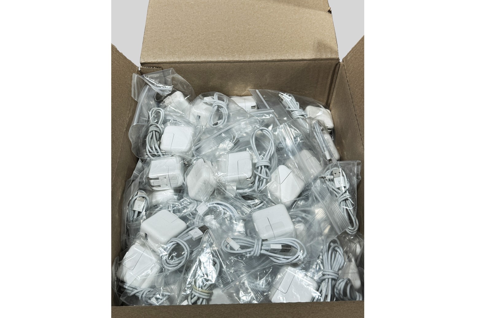 Lot of 30 Genuine Apple 12W USB Power Adapter Charger w/ Lightning Cable A2167