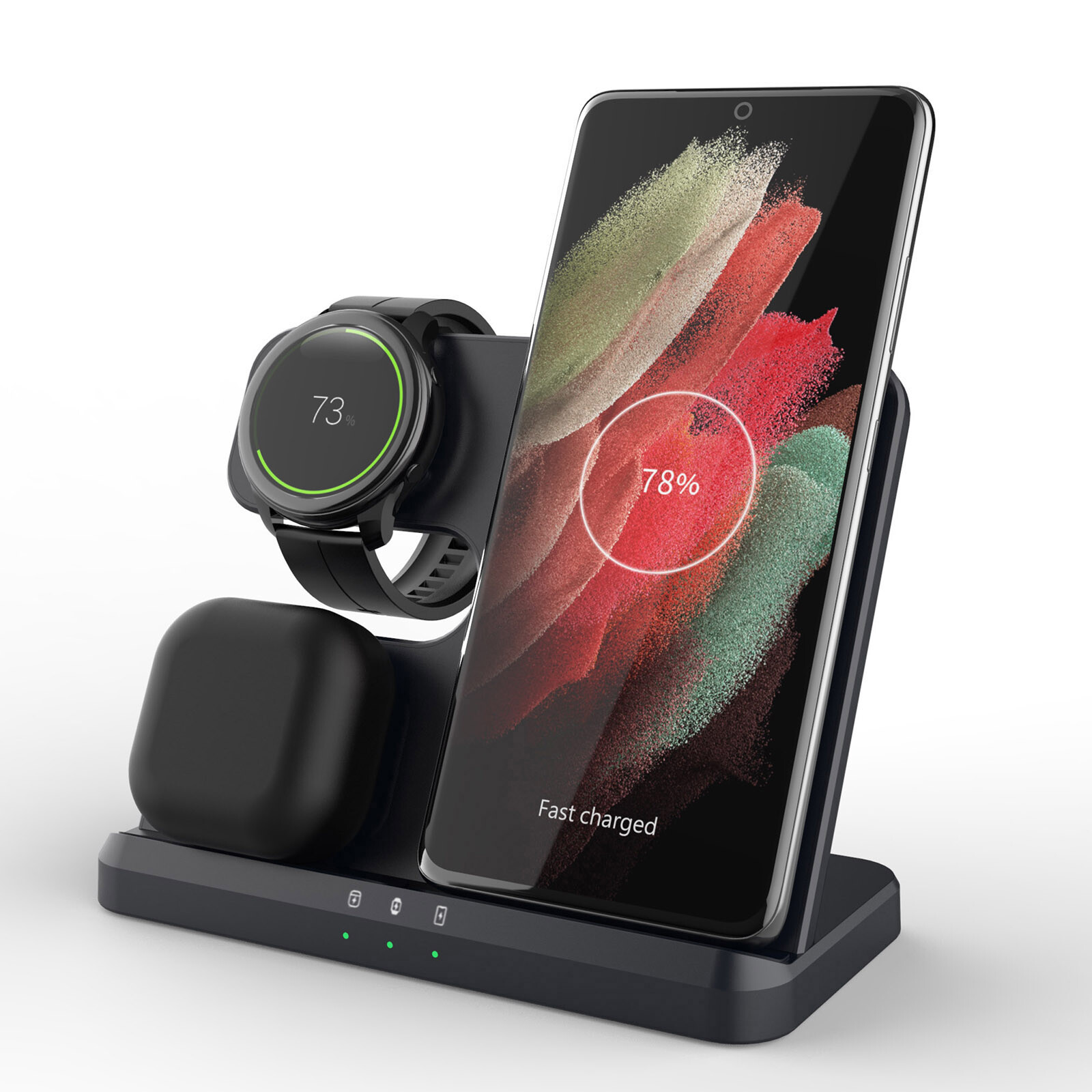 3in1 Wireless Charger Dock Station For Samsung Galaxy S26+ S25 Z Flip7 Watch 8 7